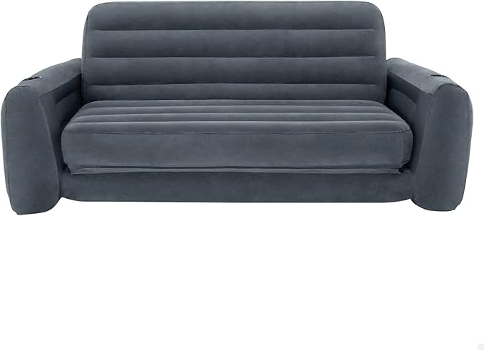 Schlafsofa aufblasbar Gästebett Strandbett Campingbett Campingcouch 2-Sitzer Vinyl 203 x 224 x 66 cm – Thumbnail 6