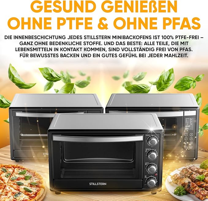 Minibackofen Hähnchengrill Drehspieß Toaster Grill Pizzaofen mit Umluft 60L Antihaftbeschichtung Air – 2