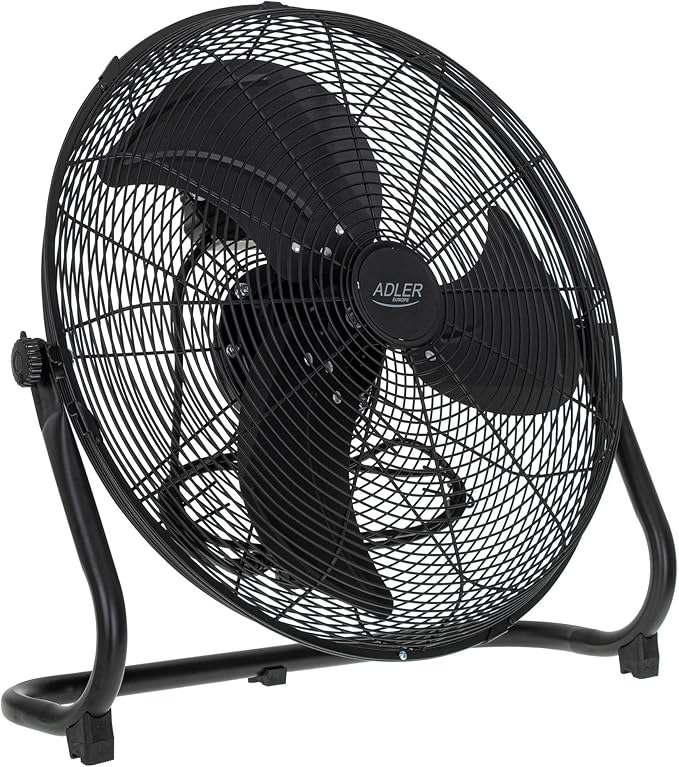 Ventilator Standventilator Windmaschine 45 cm 200 W Chrom 3 Geschwindigkeiten Aluminiumflügel leise – Thumbnail 9