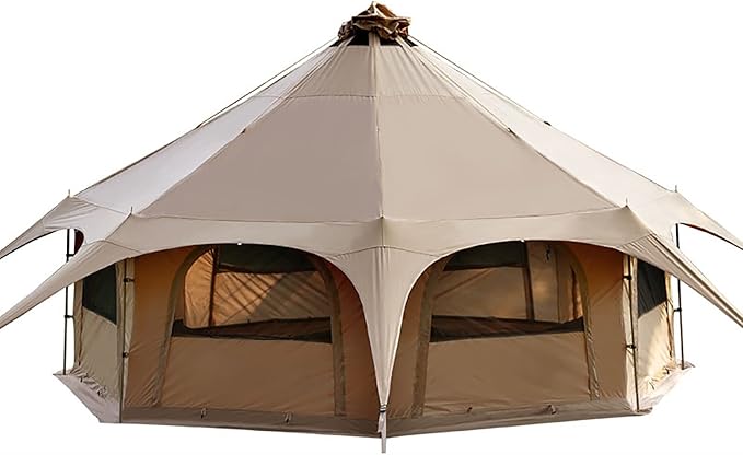 Familiencampingzelt Jurtenzelt Glockenzelt luxus wasserdichtes Baumwoll Leinwand Glockenzelt 8 P