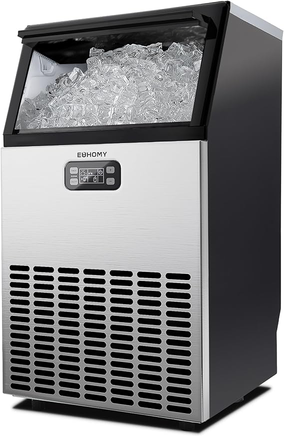Eiswürfelbereiter Eiswürfelmaschine Eismaschine 180 Eiswürfel/Std kommerziell 45 kg/24 h Edelstahl – 2