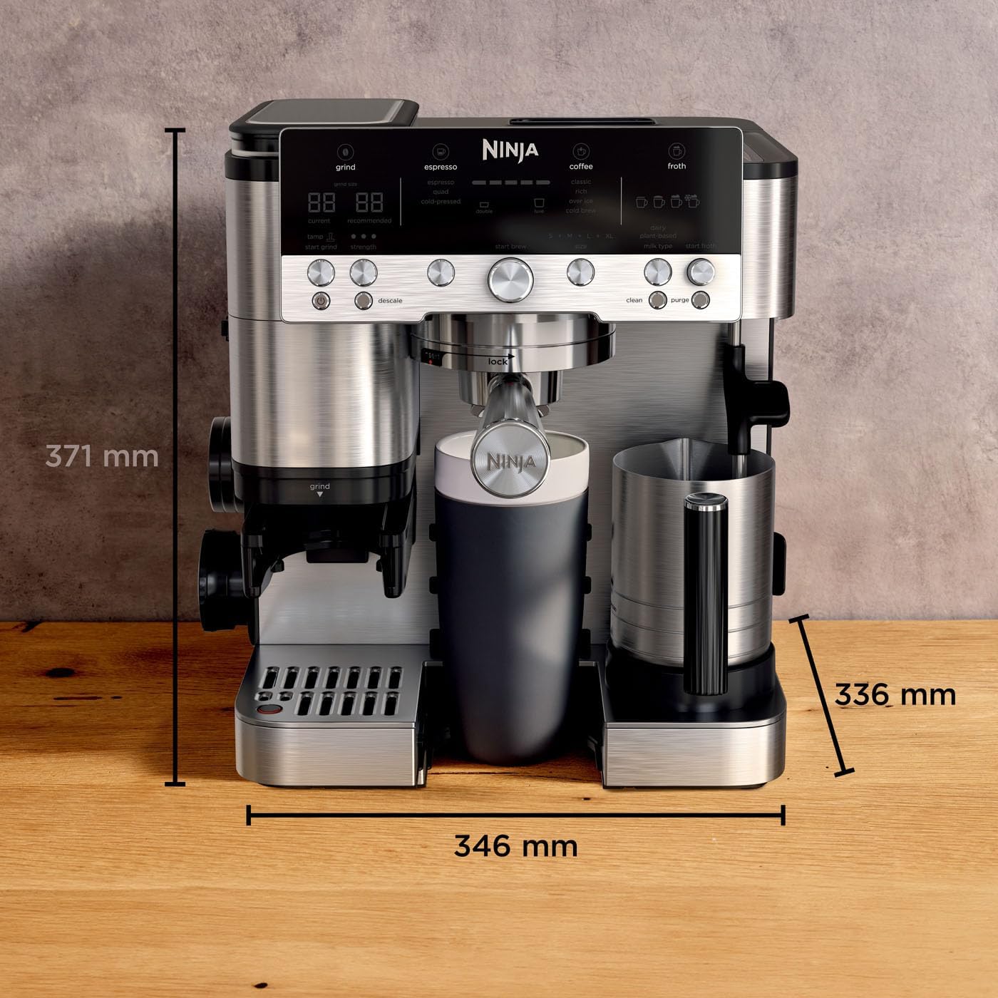 Ninja Kaffeeautomat Luxe 3-in-1-Kaffeemaschine mit Mahlwerk und Aufschäumer für Latte Cappuccino – Thumbnail 8