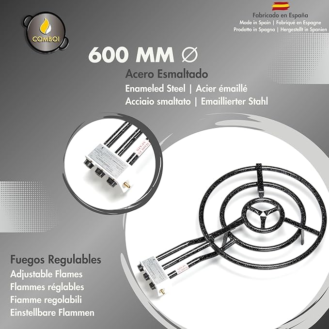 Paella-Set Paella-Brenner-Set Butangas 70 cm Paella-Pfanne 90 cm Gasregler Schlauchhalterung – 3