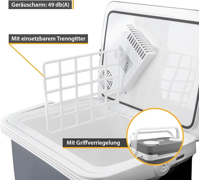 Kühlbox mobiler Kühlschrank Minikühlschrank 12V 32 Liter zum Warmhalten oder Kühlen Thermoelektrisch – Thumbnail 9