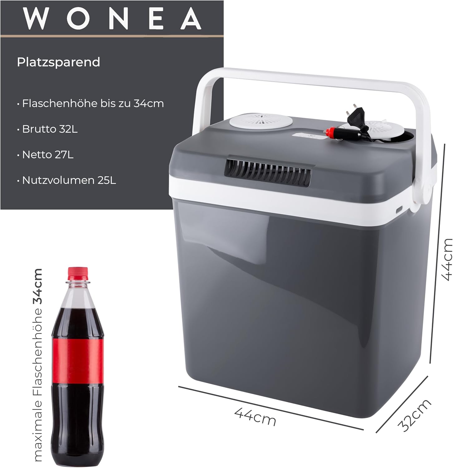Kühlbox 32L elektrisch 12V + 230V Kühlen und Heizen elektrische Kühlbox Thermoelektrische Kühlbox  – Thumbnail 7