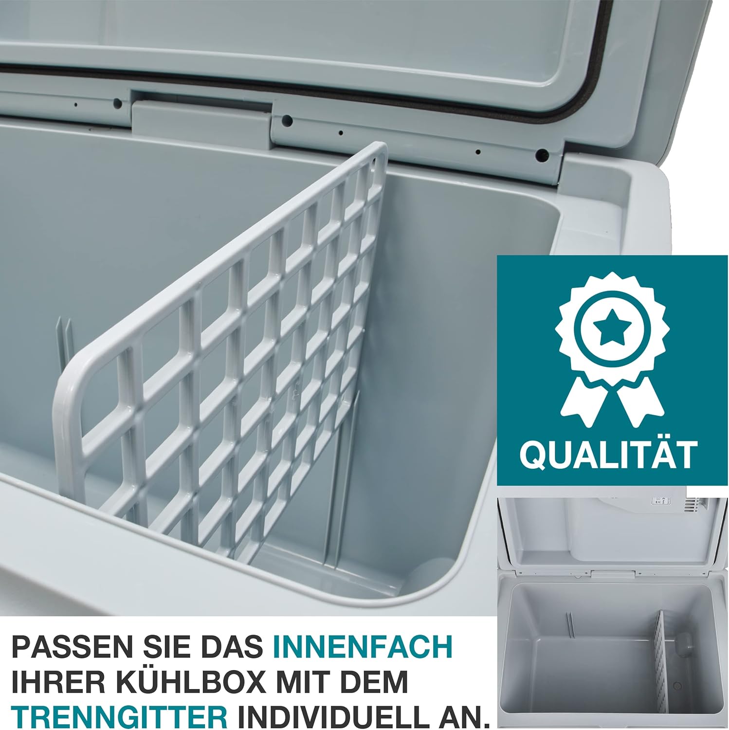 Kühlbox 40L mit Kühl- und Heizfunktion elektrische Kühlbox mit Rollen 230V & 12V Stromanschluss für  – Thumbnail 6