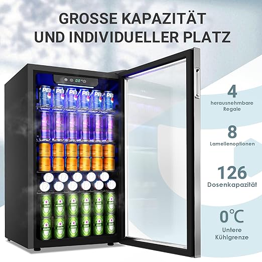 Getränkeschrank Getränkekühlschrank Mini-Kühlschrank Kühlschrank Getränkekühler Minikühlschrank 90 L – 2
