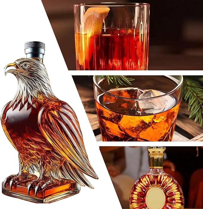 Whiskyflasche Adler Eagle Whisky-Dekanter Tischdekor Dekoration Whisky Eagle Glas-Dekanter Präsent – 4