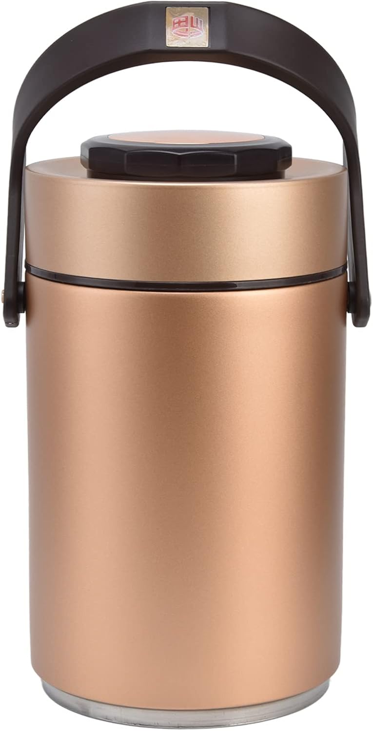 Thermobehälter gold Lebensmittelbehälter Warmhaltebehälter 2,3 l isoliert Edelstahl 3-lagig – Thumbnail 6