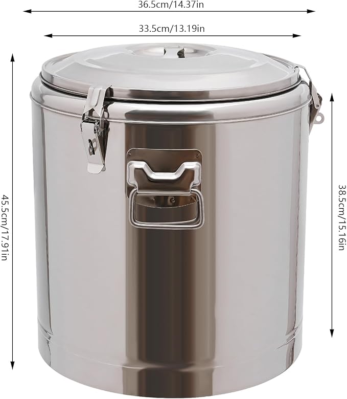 Transportbehälter Thermobehälter 32L für Speisen und Getränke Profi Gastro Edelstahl mit seitlichen 