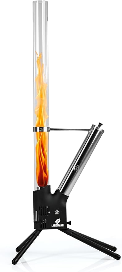 Feuerrohr Edelstahl Pelletfackel dekorative Feuersäule für Garten & Terrasse raucharme Pelletfackel – 3