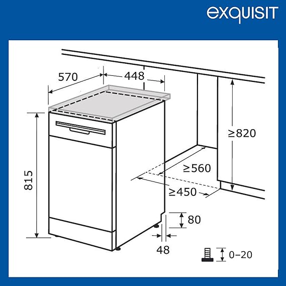 Geschirrspüler Spülmaschine Geschirrspülmaschine 45 cm 9 Maßgedecke 9 Liter Startzeitvorwahl Power+ – 5