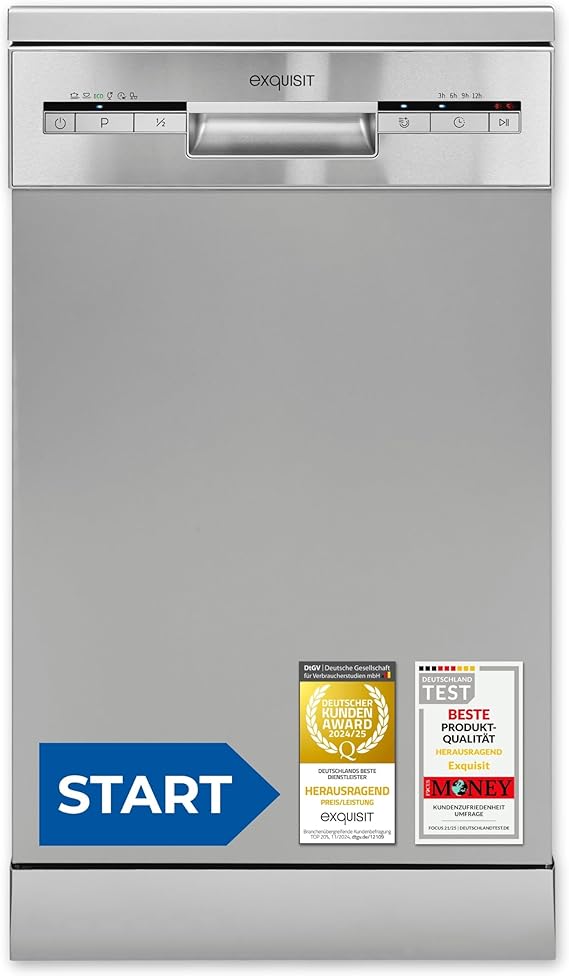 Geschirrspüler Spülmaschine Geschirrspülmaschine 45 cm 9 Maßgedecke 9 Liter Startzeitvorwahl Power+ – 3