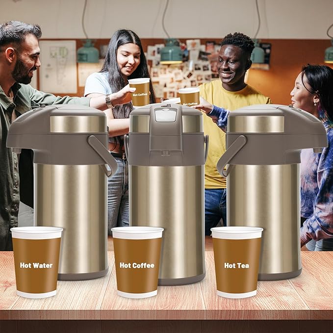 Pumpkanne 4l Thermoskannen Kaffeespender Kanne Kaffeekanne 4,0 Liter Edelstahl doppelwandige