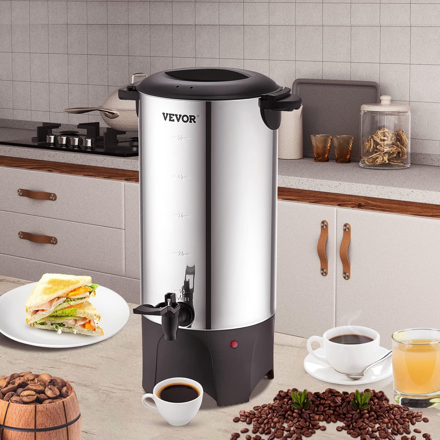 Heißgetränkespender Kaffee-Heißwasserspender Warmhaltebehälter Safteimer Glühweinkessel Glühweinkoch