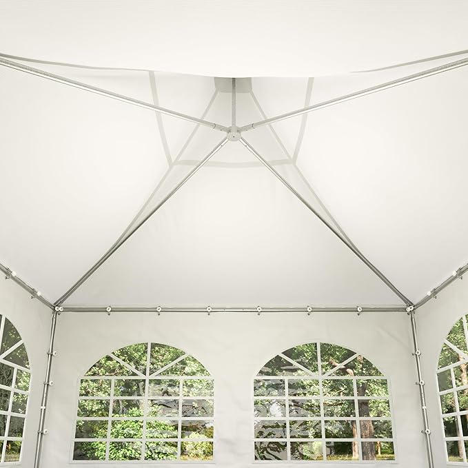 Pagodenzelt Pavillon Partyzelt Hochzeitszelt schneller einfacher Aufbau Fenstern robuste PVC-Plane – 4