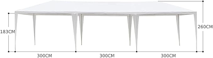 Hochzeitszelt Gartenpavillon faltbares Partyzelt Pavillon 3 x 9 m 27 qm wasserdicht mit 8 Wänden UV- – 4