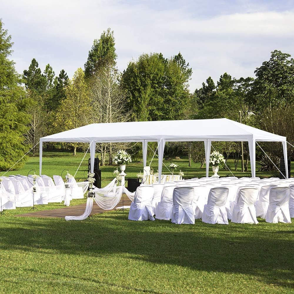 Hochzeitszelt Gartenpavillon faltbares Partyzelt Pavillon 3 x 9 m 27 qm wasserdicht mit 8 Wänden UV-