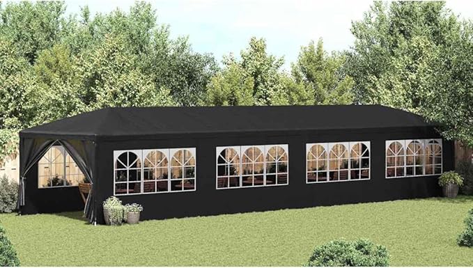 Partyzelt Pavillon Gartenzelt Bierzelt Gartenpavillon 3 x 12 m Anthrazit
