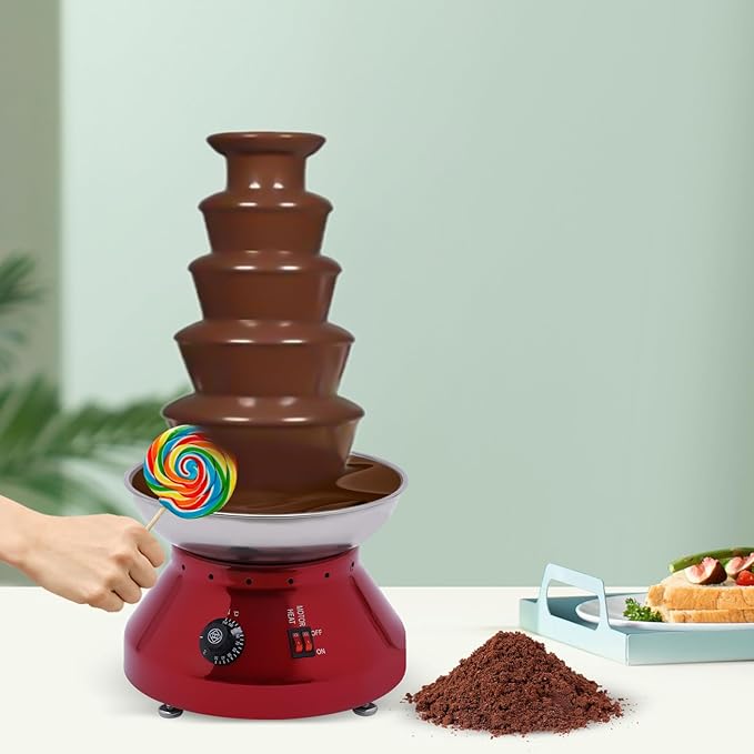 Schokobrunnen Profi Schokoladenbrunnen Schokoschmelze Schokoladenschmelze 3500 g Edelstahl 5 Ebenen 