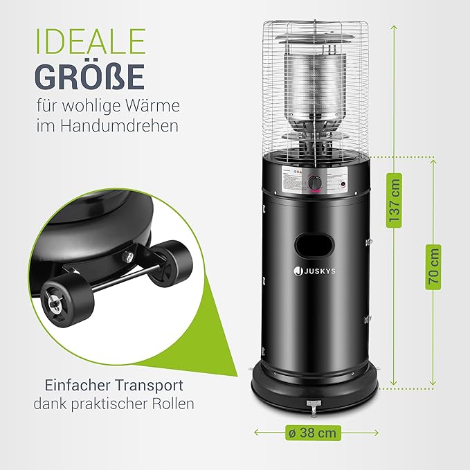 Outdoor-Heizstrahler 11 kW Gasbrenner Terrassenheizer Gasbetrieb für Terrasse Balkon und Garten – 5