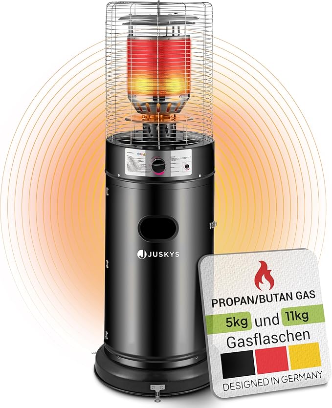 Outdoor-Heizstrahler 11 kW Gasbrenner Terrassenheizer Gasbetrieb für Terrasse Balkon und Garten