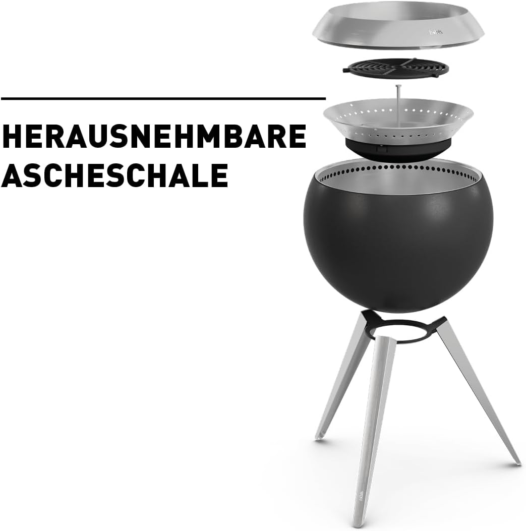 Feuerschale Feuerkorb rauchfrei mit hohem Boden aus Edelstahl emaillierter Holzvergaser-Technologie – Thumbnail 7