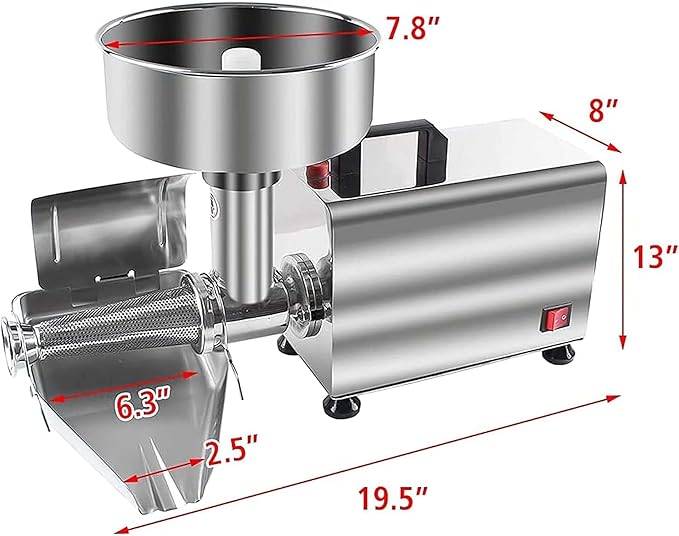 Tomatenpresse Ketchup-Maschine Soßenmaschine Tomatensieb Tomatenmühle elektrisch aus Edelstahl 370 W – 5