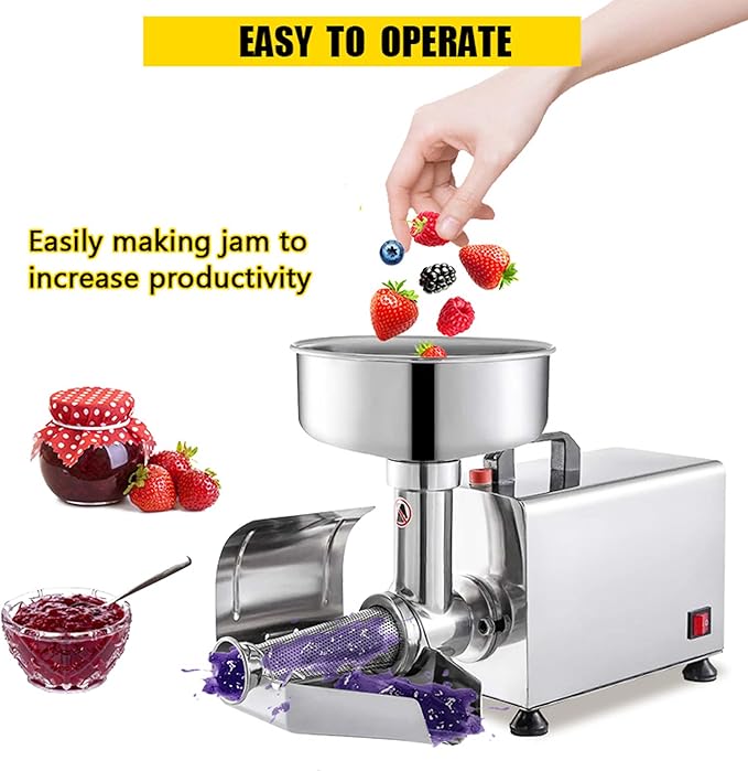 Tomatenpresse Ketchup-Maschine Soßenmaschine Tomatensieb Tomatenmühle elektrisch aus Edelstahl 370 W – Thumbnail 6