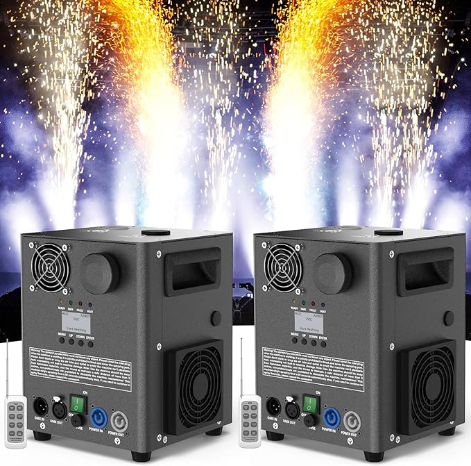2 Stück Funkenmaschine 1000 W Kaltfunkenmaschine elektronische Pyrotechnik-Maschinen 5,5 m Bühnen