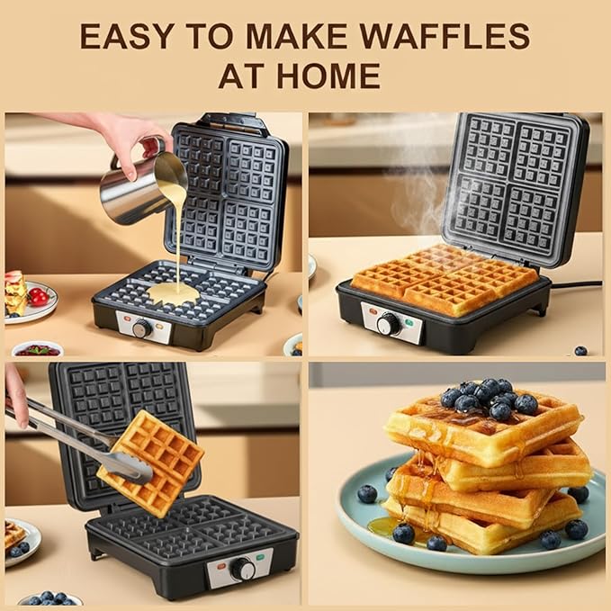 Miniwaffeleisen Waffeleisen Mini Waffeleisen Waffle Pancake Maker Maschine klassisch für 4 Waffeln