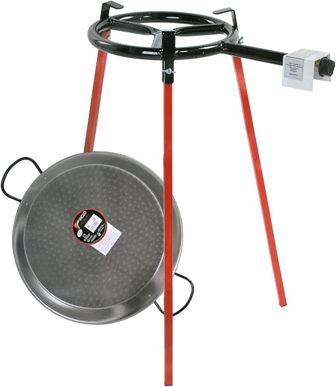 Paella-Pfanne Durchmesser 38 cm 3 rechteckige Standbeine Pfanne aus polierten Stahl 300 mm-Gasbrenne – 3