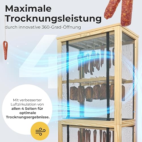 Reifeschrank Warmlufttrockner Trockenschrank Trockner für Fleisch Wurst Fisch Käse Beef Jerky Schink – Thumbnail 13