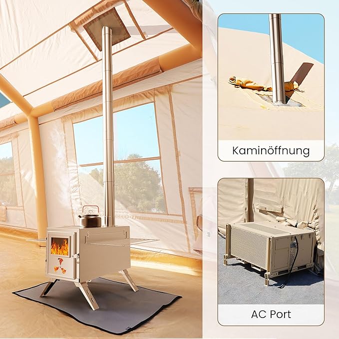 Zelt aufblasbar 8 Personen Camping Outdoor Campingzelt aufblasbares Glampingzelt wasserdicht – 5