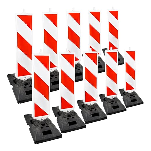 Warnbake 10 x Leitbaken-Set Leitbake Sicherheitsbake rechts-/linksweisend 2-seitig
