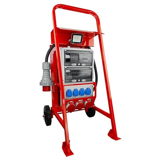 Baustromverteiler mit Ständer Stromstation Stromverteiler eXT S/FI SET 32A 2 x 16A 4 x 230 V