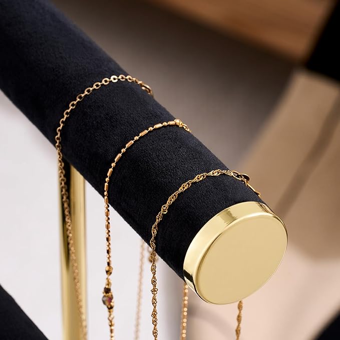 Schmuckständer Schmuck Organizer mit 3 Ebenen schwarz Armbänder abnehmbarer T-Steg Schmuck Ständer – 5