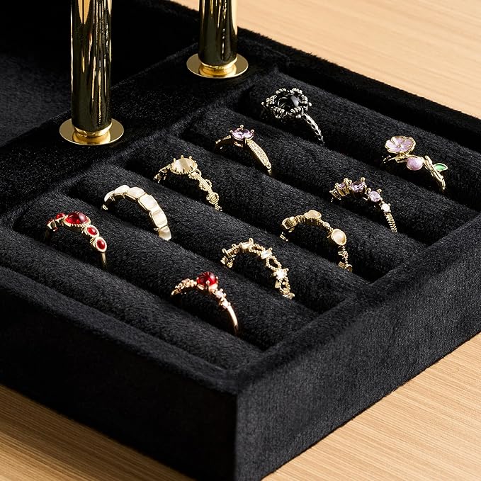 Schmuckständer Schmuck Organizer mit 3 Ebenen schwarz Armbänder abnehmbarer T-Steg Schmuck Ständer – Thumbnail 6
