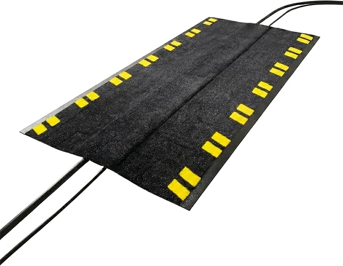 Kabelschutzmatte Sicherheitsmatte Kabelbrücke 120 × 40 cm rutschfeste mit integriertem Kabelkanal