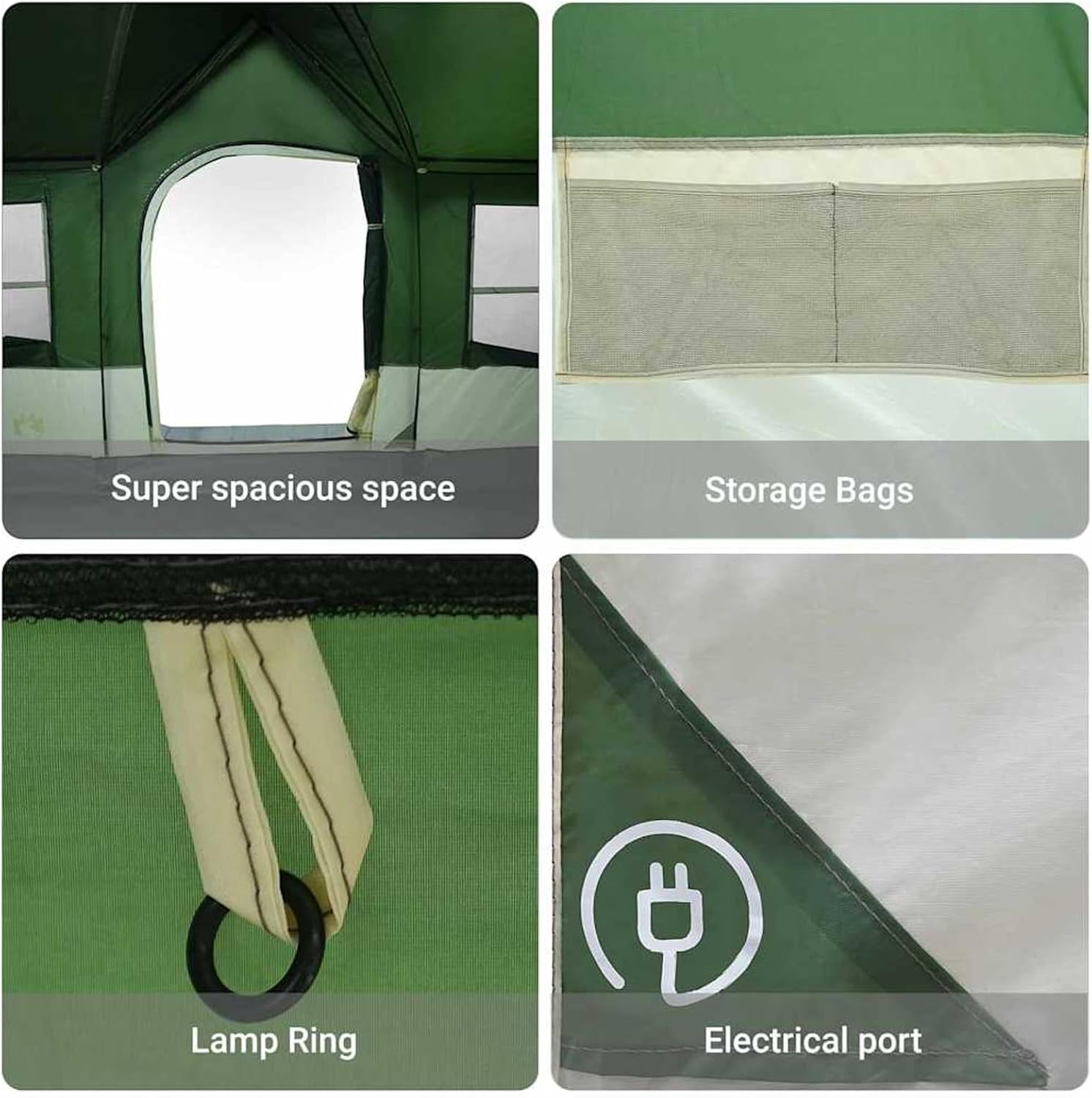 Camping Zelt Familienzelt Gruppenzelt Campingzelt 6220 x 2950 x 2380 mm Fenster bis 12-Personen – Thumbnail 12