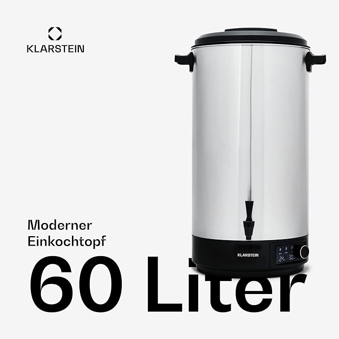 Kakaokocher Einkochautomat Heißwasserspender Einkochtopf Glühweinkocher Zapfhahn 60 L Edelstahl