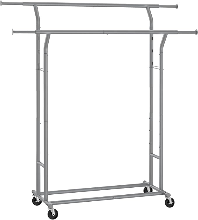 Garderobe Kleiderständer auf Rollen Garderobenständer Metall Garderobenstange Kleiderstange – 2