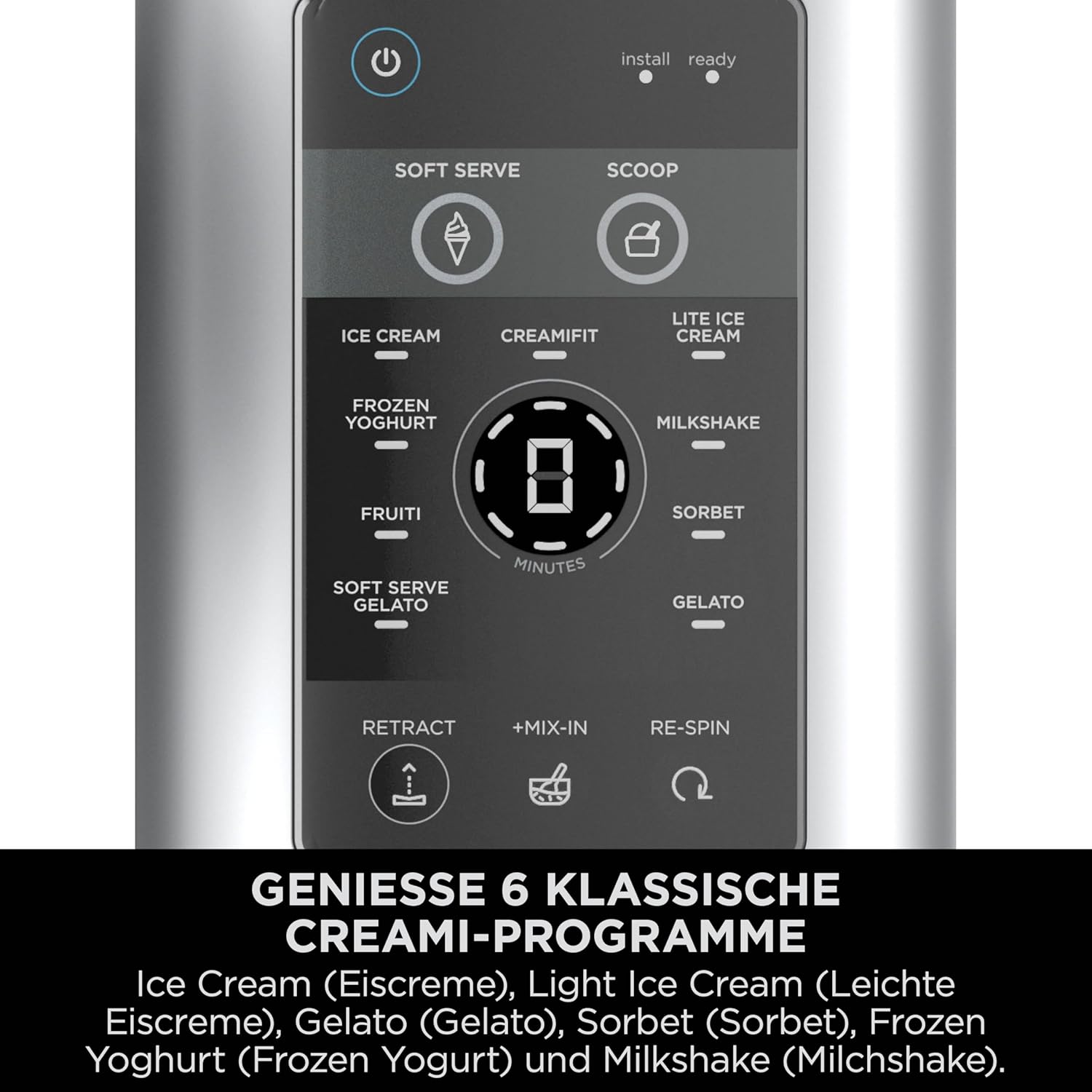 Swirl Eismaschine CREAMi Scoop & Swirl Softeismaschine 2 Behälter 12 Funktionen Eiscreme Softeis – 3