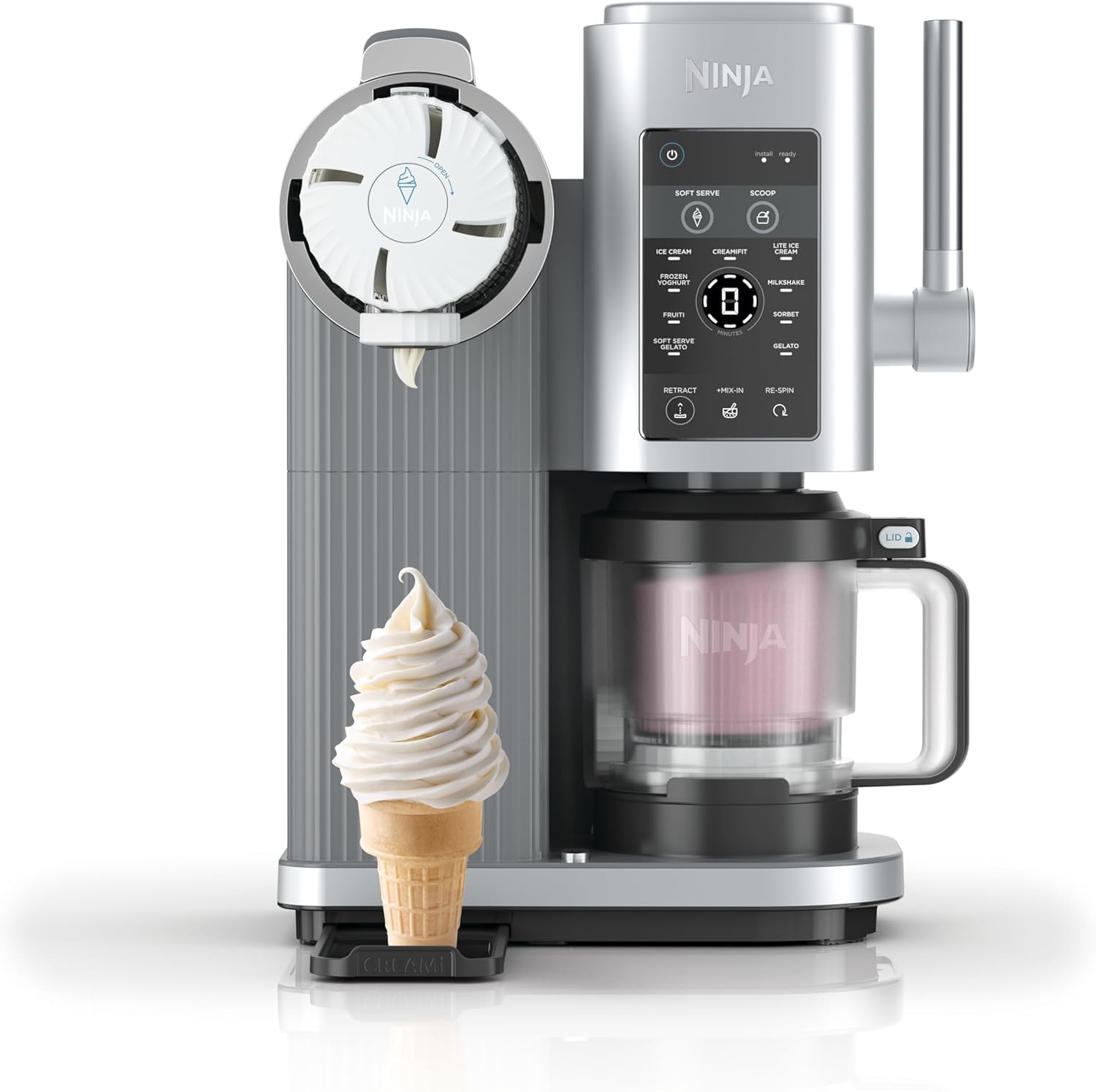 Swirl Eismaschine CREAMi Scoop & Swirl Softeismaschine 2 Behälter 12 Funktionen Eiscreme Softeis