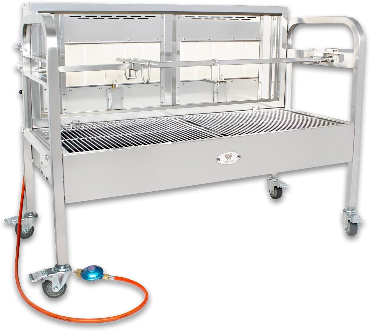 Lammgrill Drehspieß Hähnchengrill Gasgrill Spanferkelgrill Grillwagen Edelstahl Motor und Spieß