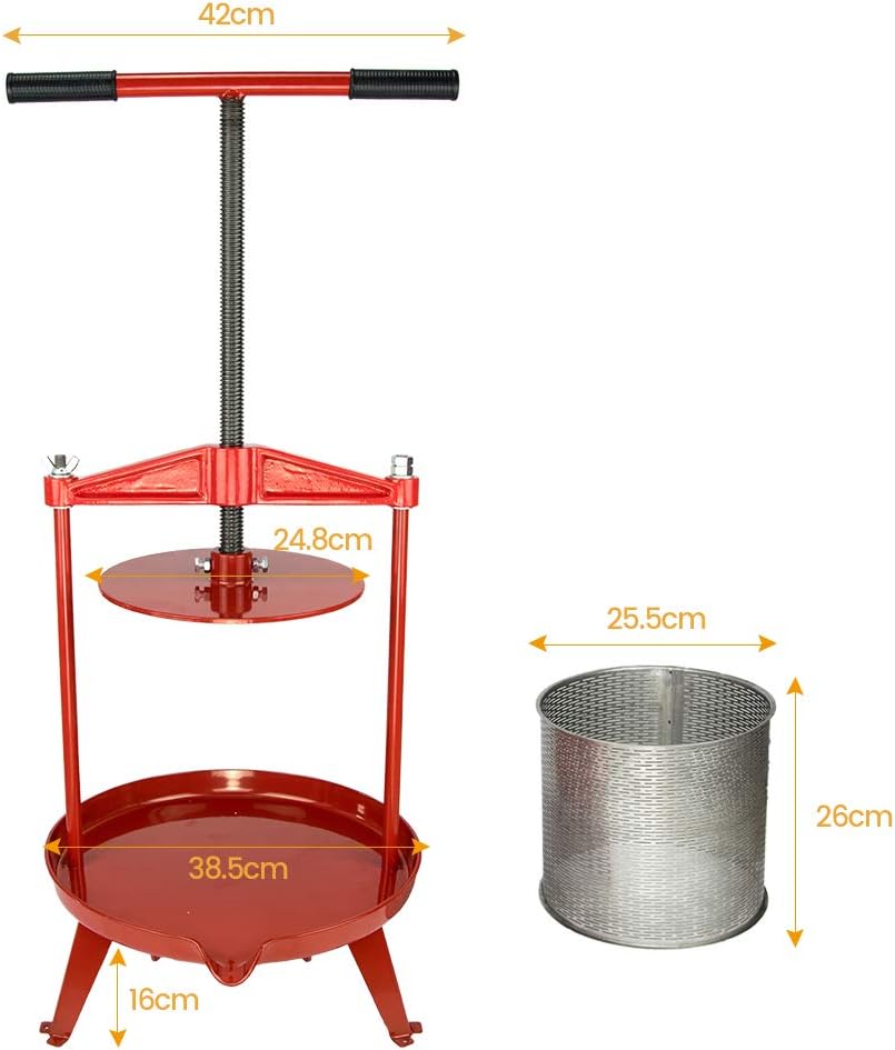 Obstpresse Apfelpresse Weinpresse Saftpresse Traubenpresse Beerenpresse 14 L aus Edelstahl – 3