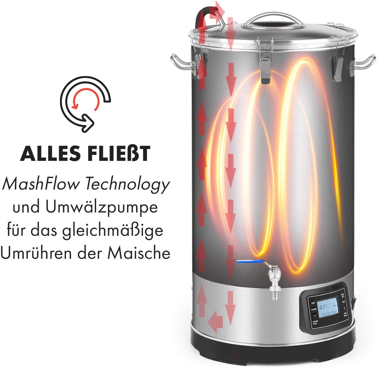 Bierbrauanlage Bierbrauset Maischekessel Bier selber brauen Brauanlage Touch-Panel Umwälzpumpe Edels – 5