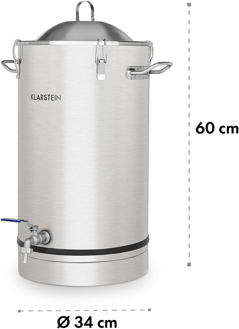 Gärkessel Fermentierkessel Bierbraugerät Maischkessel Gärbehälter 30 L Ablasshahn Edelstahl silber – 2