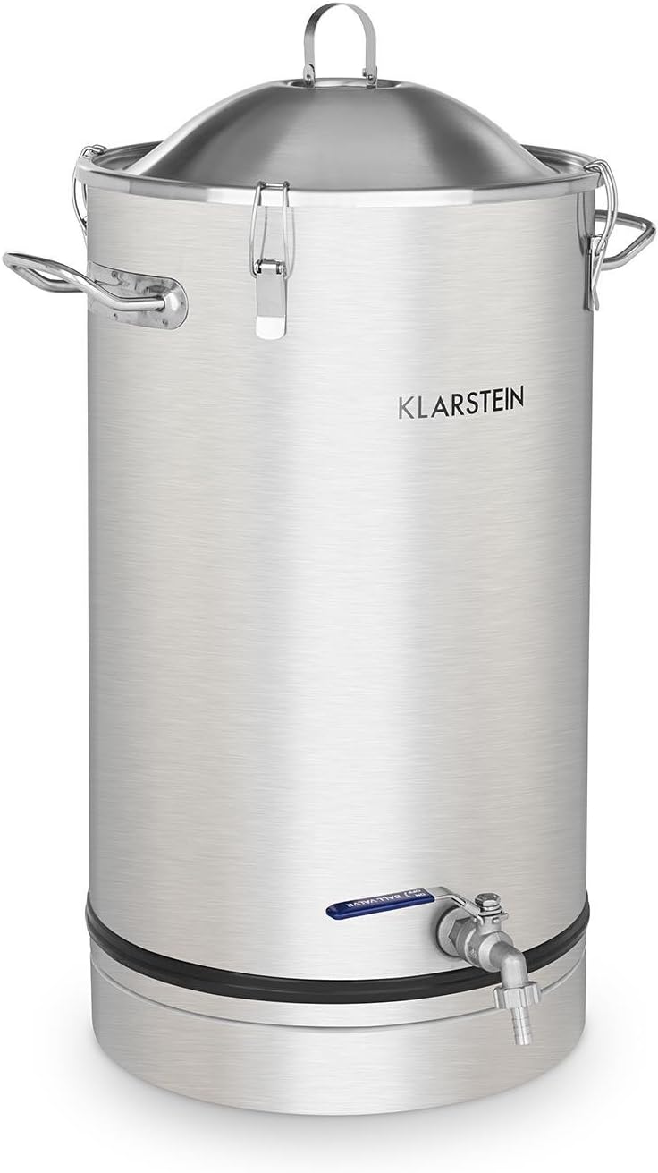Gärkessel Fermentierkessel Bierbraugerät Maischkessel Gärbehälter 30 L Ablasshahn Edelstahl silber – 3