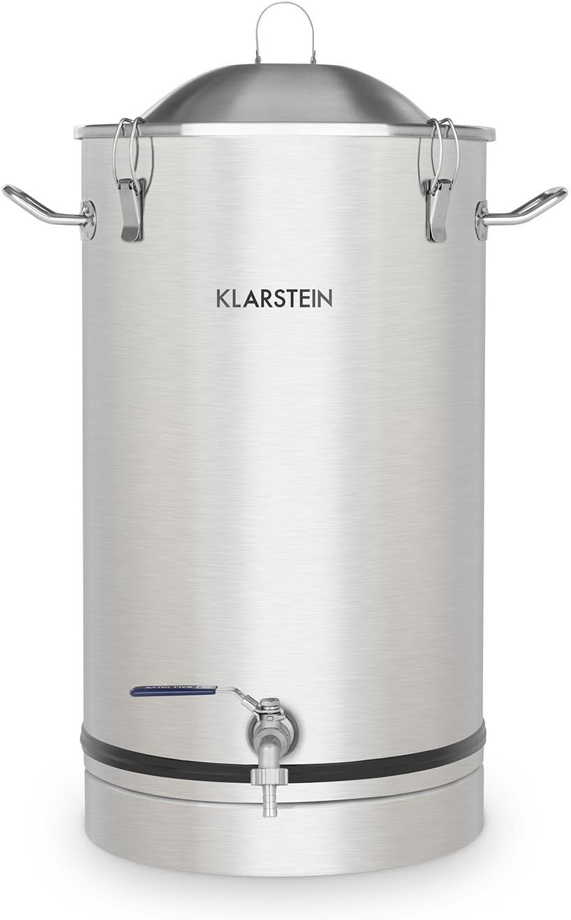 Gärkessel Fermentierkessel Bierbraugerät Maischkessel Gärbehälter 30 L Ablasshahn Edelstahl silber